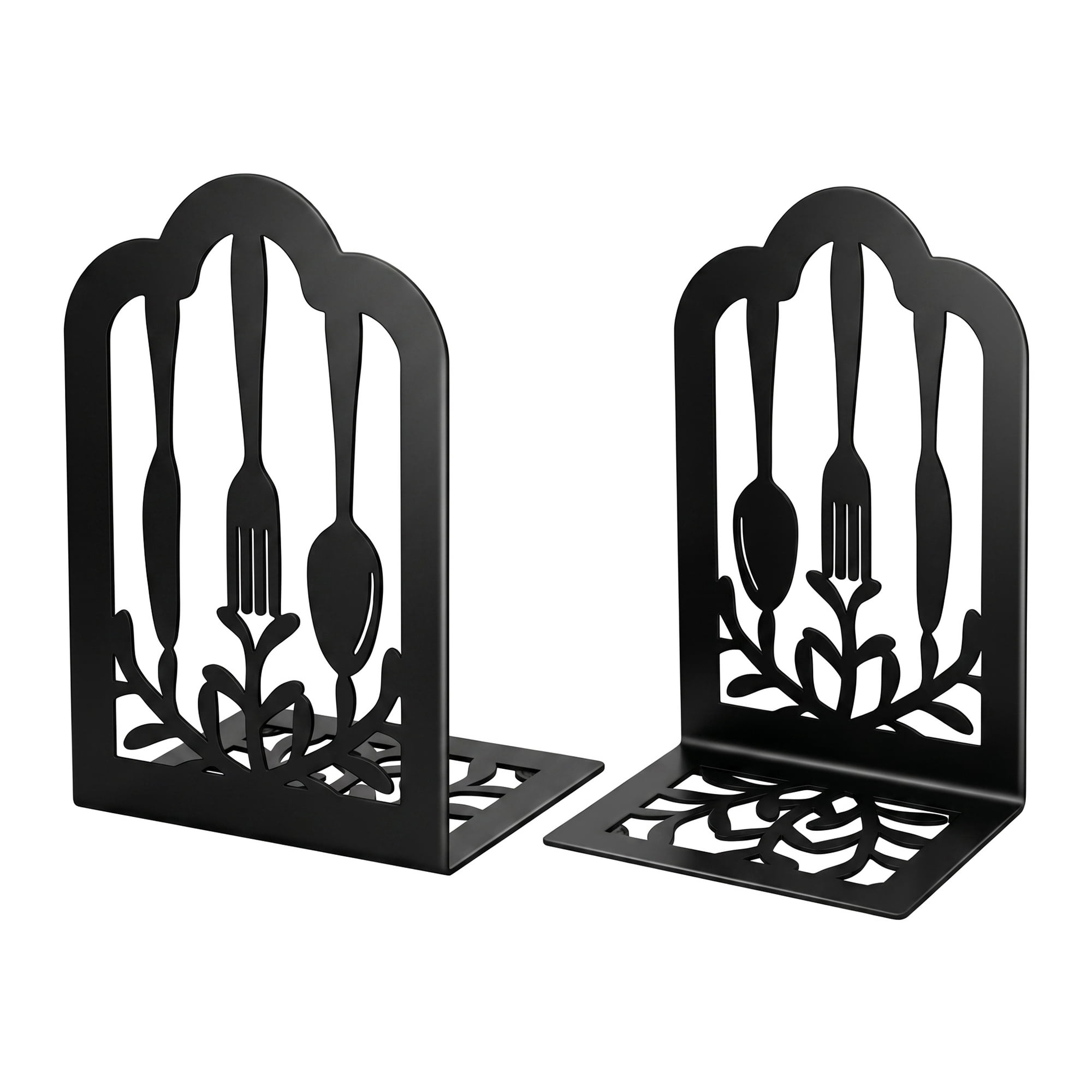 Unique Bargains Decorative Metal Bookends Book Ends for Office Black 4.7"L x 3.5"W x 7"H