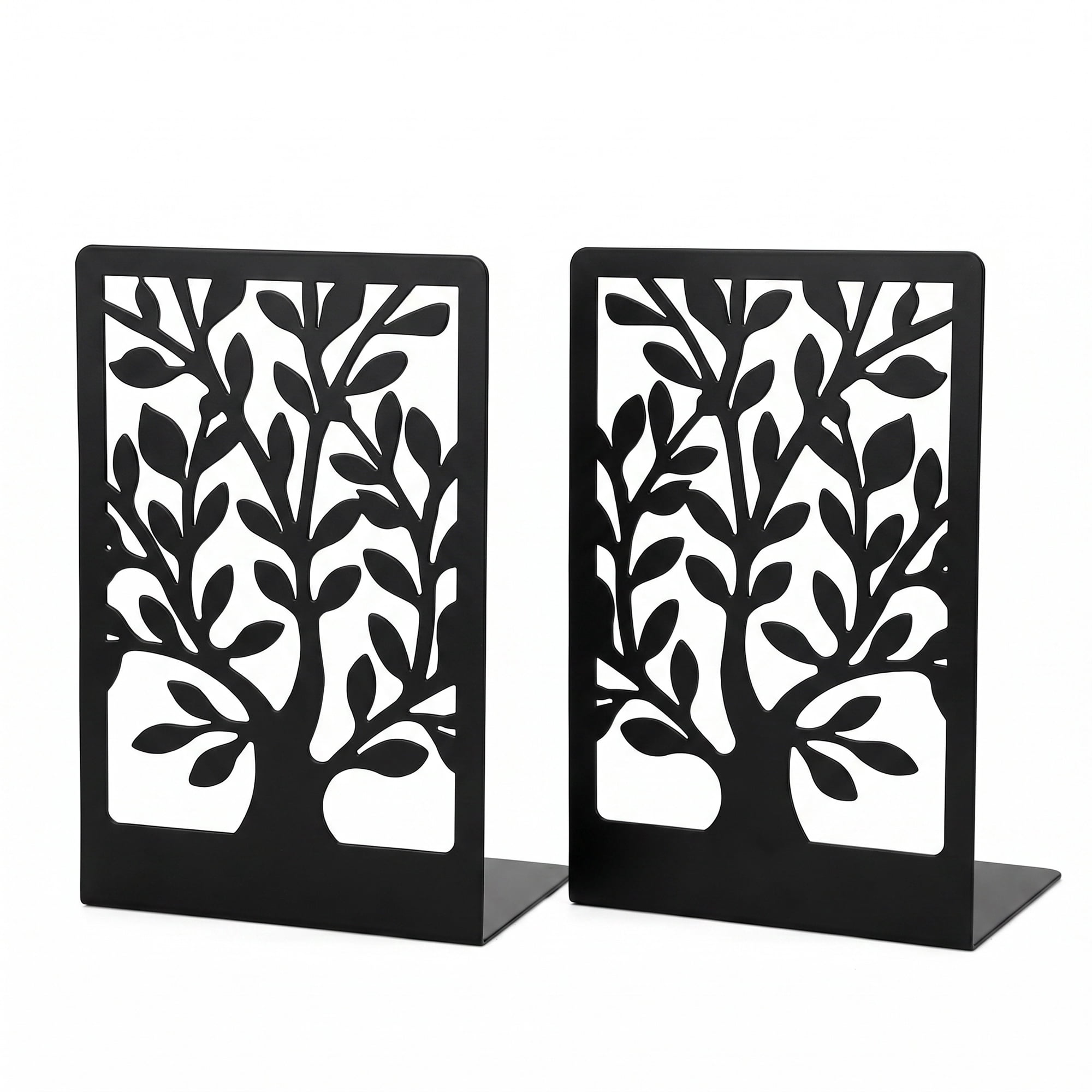 Unique Bargains Exquisite Decorative Metal Bookends for Home Office and Library Black Style A 4.7"x3.3"x6.9"