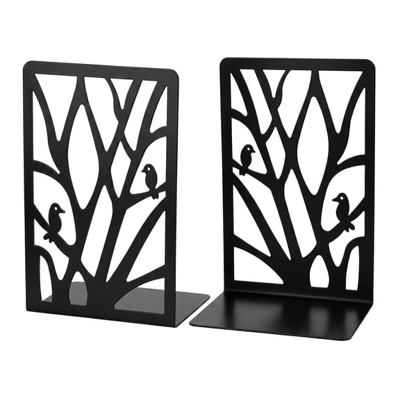 Unique Bargains Exquisite Decorative Metal Bookends for Home Office and Library White Style B 4.7"x3.5"x6.9"