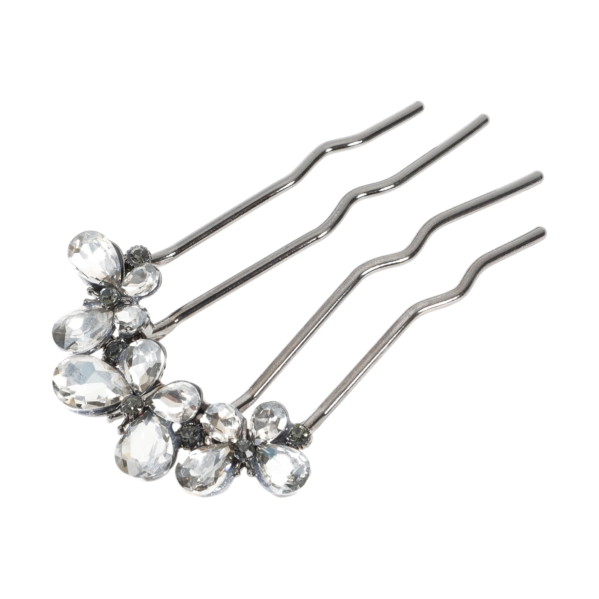 Unique Bargains Decorative Rhinestone Butterfly Hair Comb for Elegant Styling 1Pc