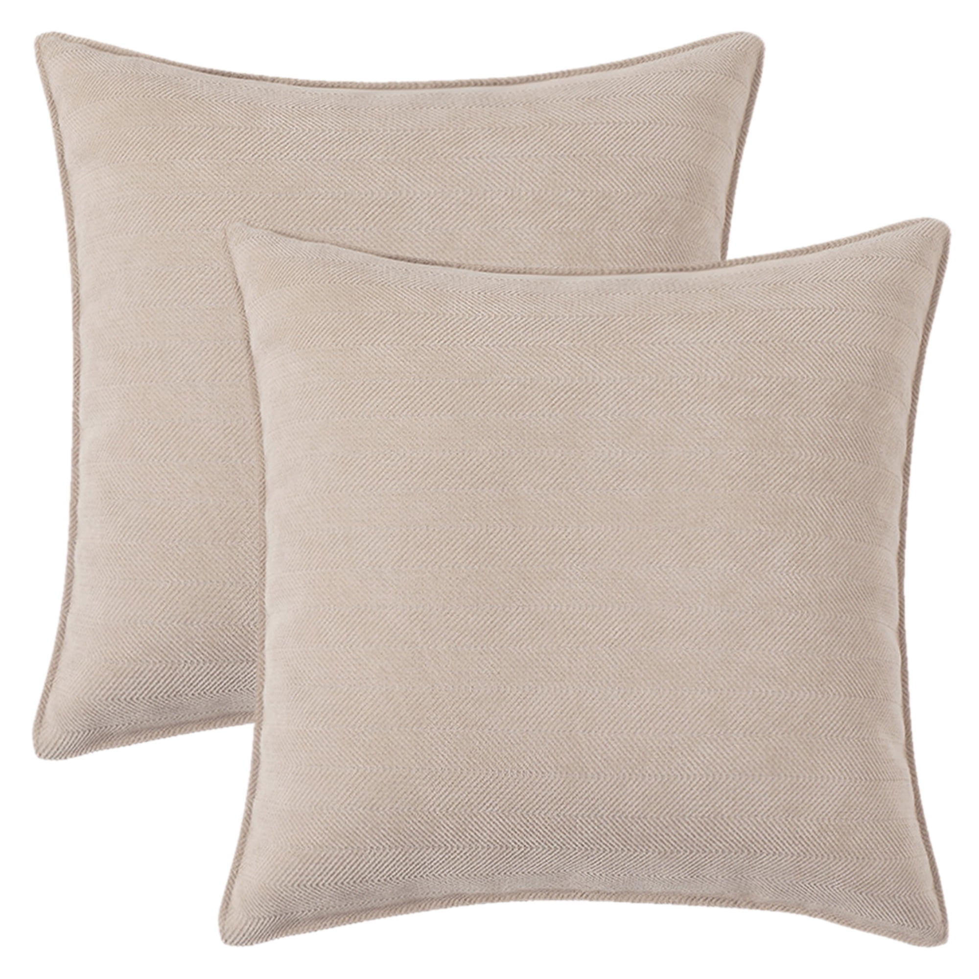 Unique Bargains Decorative Soft Chenille Pillow Covers Beige 18" x 18"