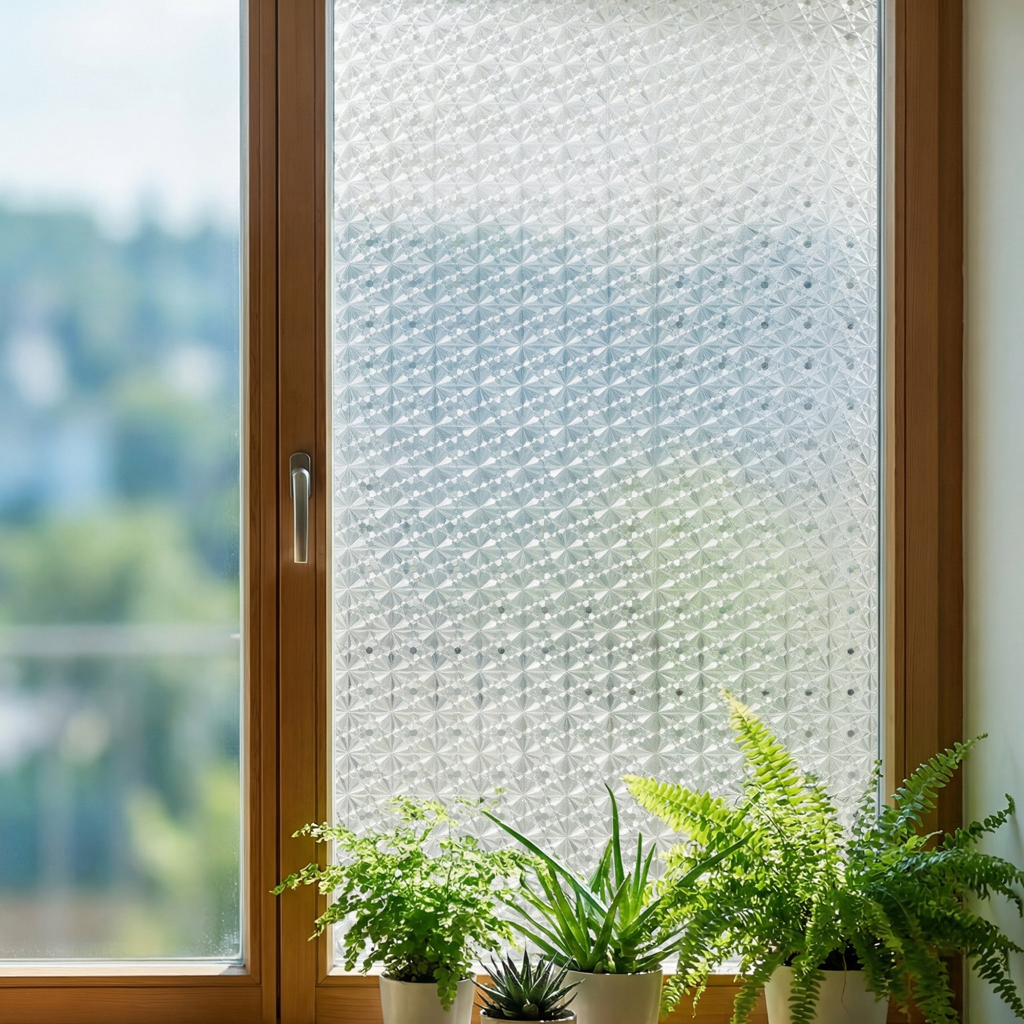 Unique Bargains Decorative Static Cling Window Privacy Film Silver 39.4" x 23.6"