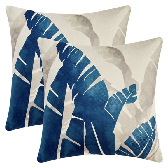 Unique Bargains Decorative Throw Pillow Covers Set of 2 Leaf Pattern 1