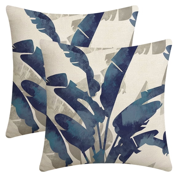 Unique Bargains Decorative Throw Pillow Covers Set of 2 Leaf Pattern 2