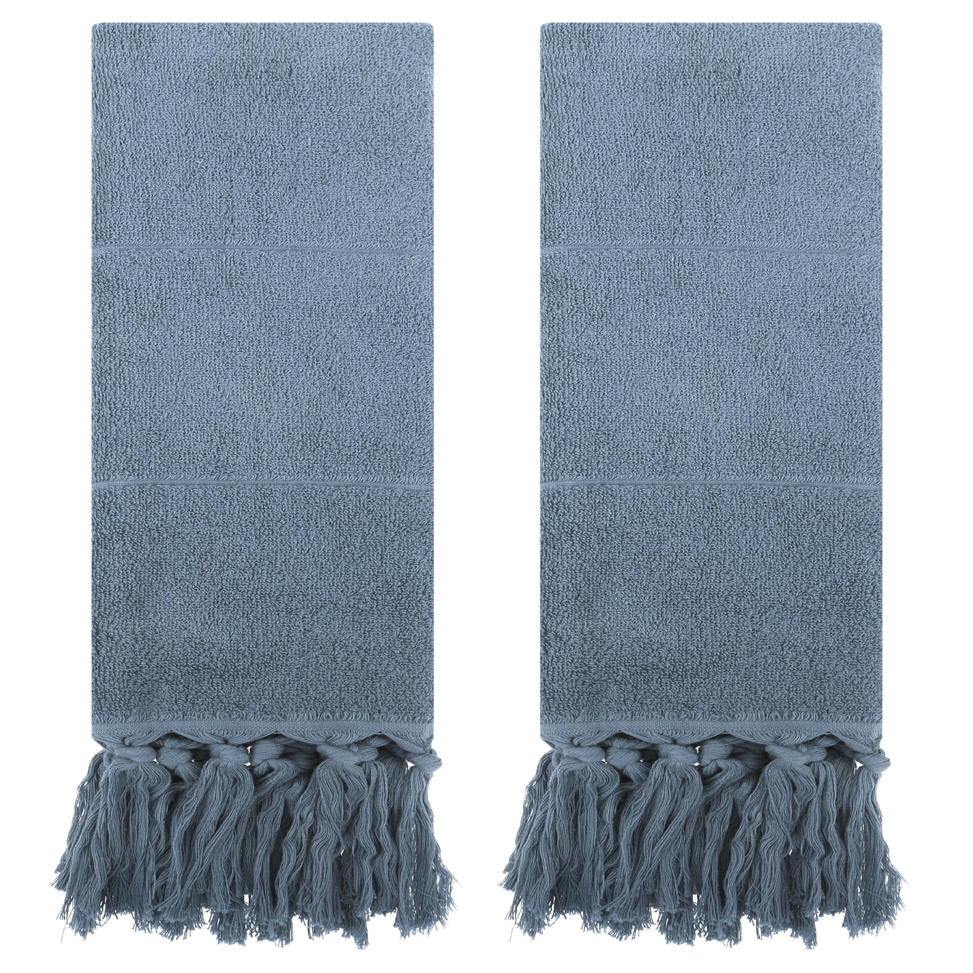 Unique Bargains Decorative Turkish Hand Towels for Bathroom Blue 2 Pieces