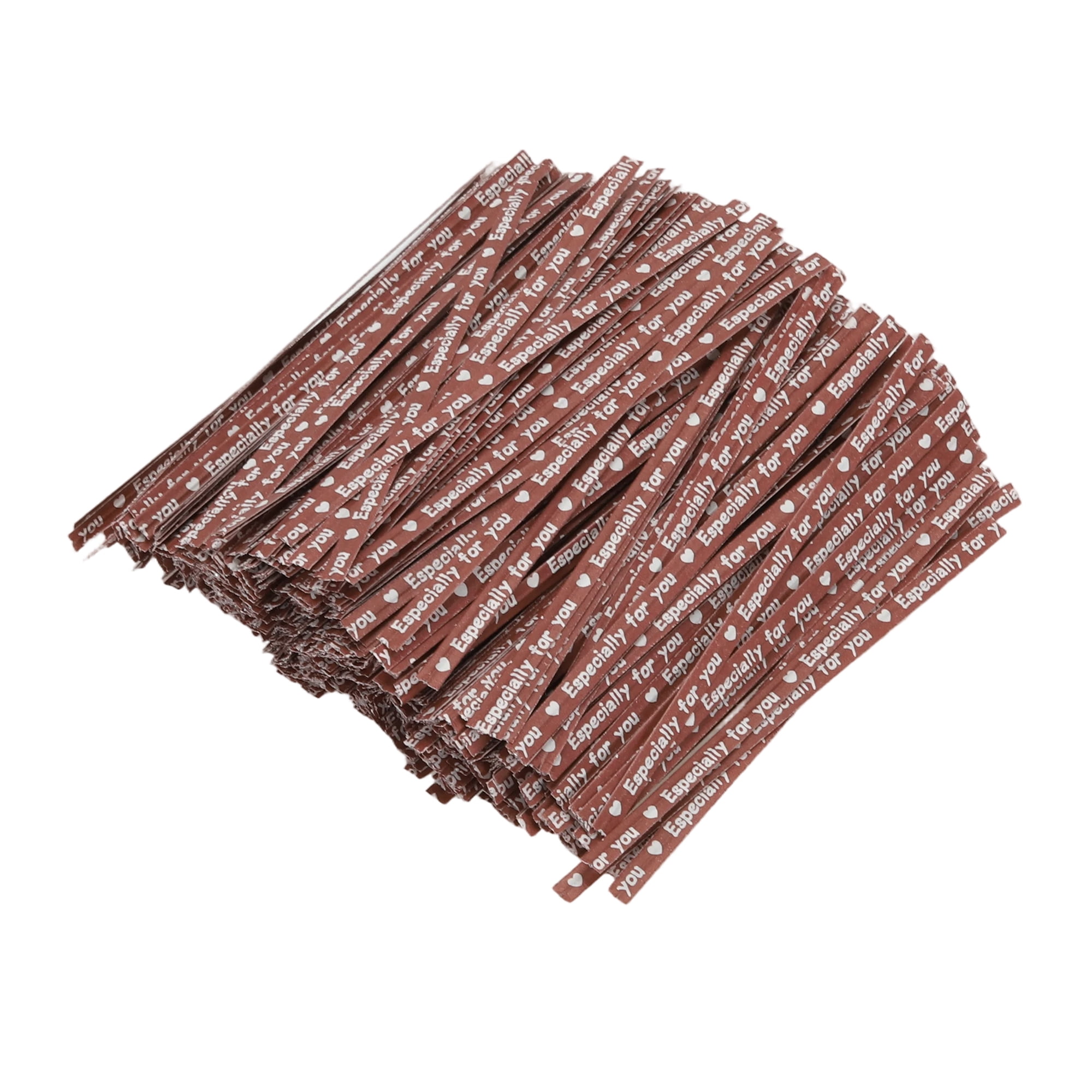 Unique Bargains Decorative Twist Ties for Gift Wrap and Crafts 700 Pcs Coffee Color