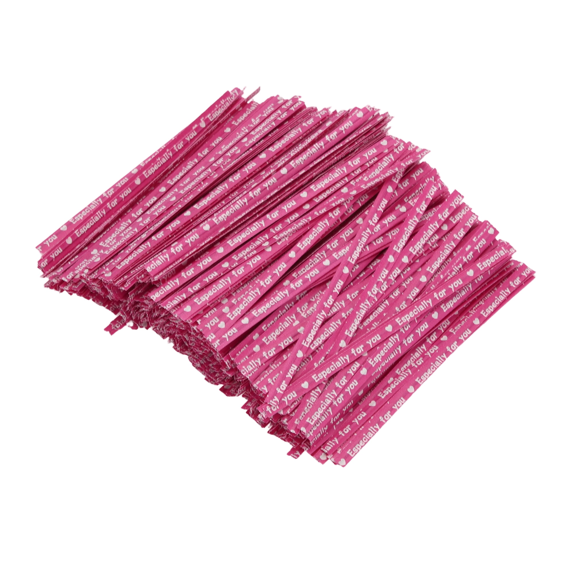 Unique Bargains Decorative Twist Ties for Gift Wrap and Crafts 700 Pcs Rose Red