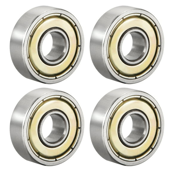 Unique Bargains Deep Groove Ball Bearing 607ZZ Double Shield, 7mmx 19mmx6mm Carbon Steel, 4pcs