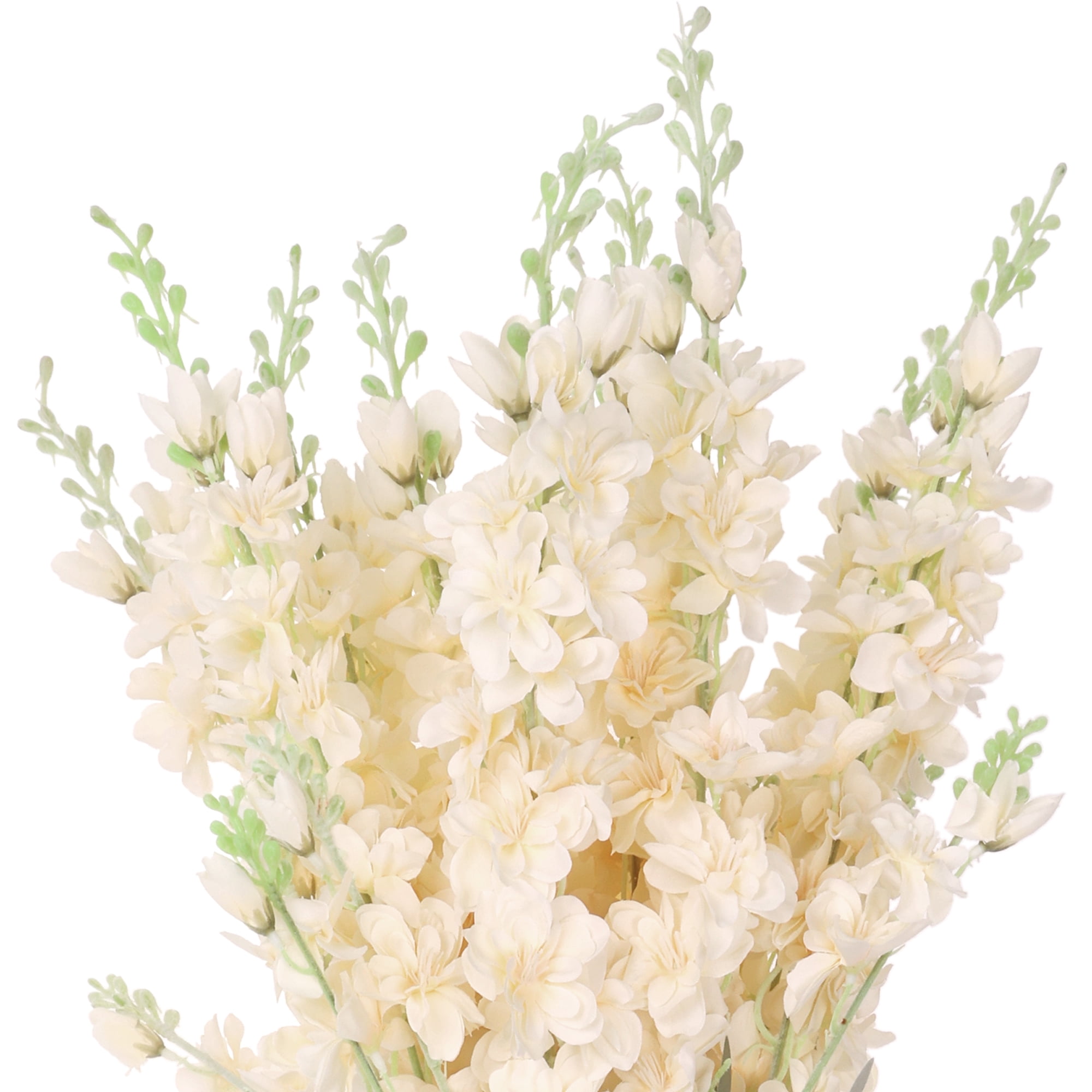 Unique Bargains Delphinium Artificial Flowers 10 Pcs Fake Larkspur Champagne