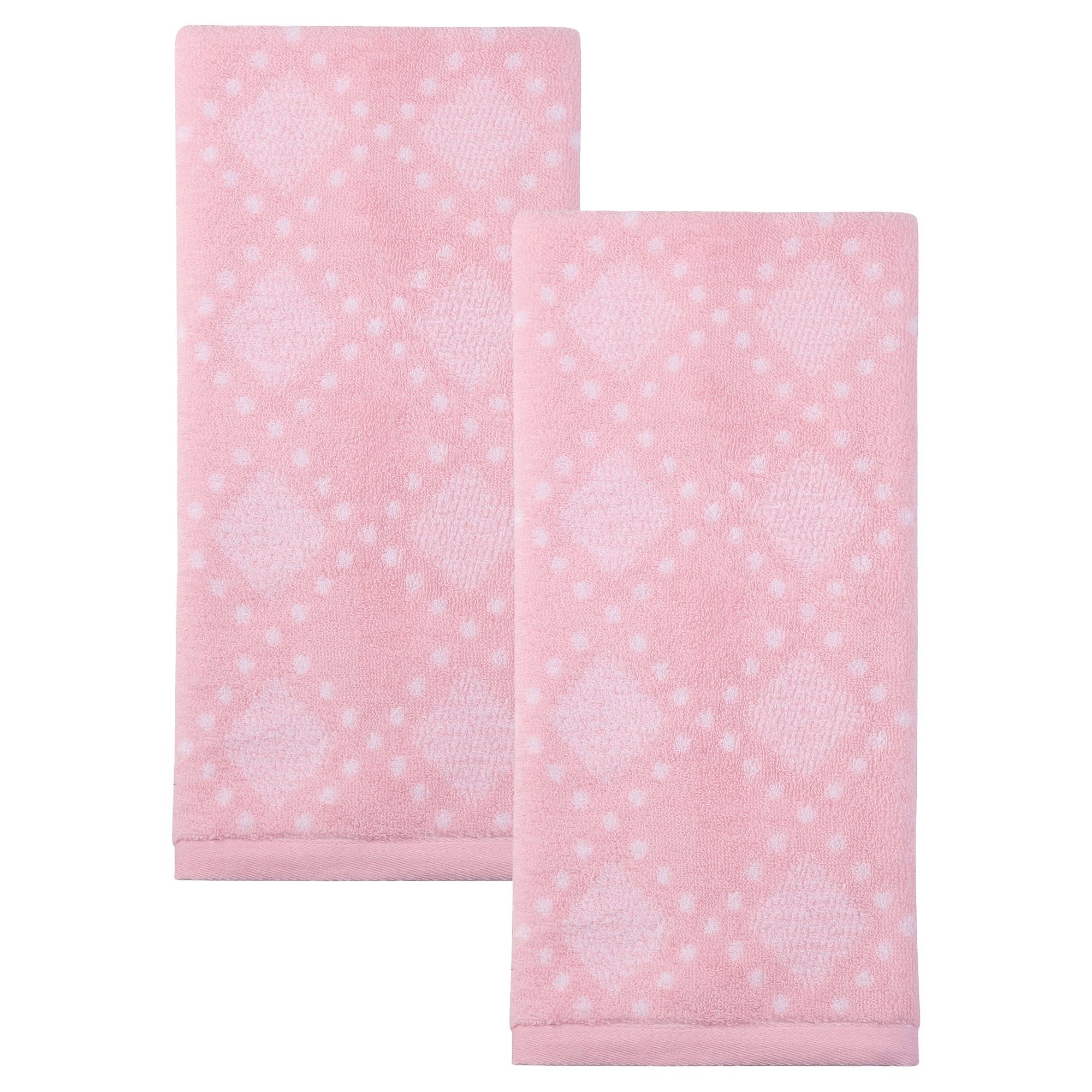 Unique Bargains Diamond Pattern Cotton Hand Towel Red 29" x 13"