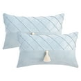 thumbnail image 1 of Unique Bargains Diamond Pattern Decorative Pillow Covers Set of 2 Blue 20" x 12", 1 of 7