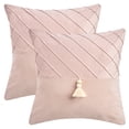 thumbnail image 1 of Unique Bargains Diamond Pattern Decorative Pillow Covers Set of 2 Pink 18" x 18", 1 of 7