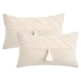 thumbnail image 1 of Unique Bargains Diamond Pattern Decorative Pillow Covers Set of 2 White 20" x 12", 1 of 7