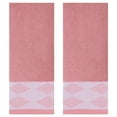 thumbnail image 1 of Unique Bargains Diamond Pattern Hand Towel Thick Cotton Towels Dark Pink 2-Piece, 1 of 5