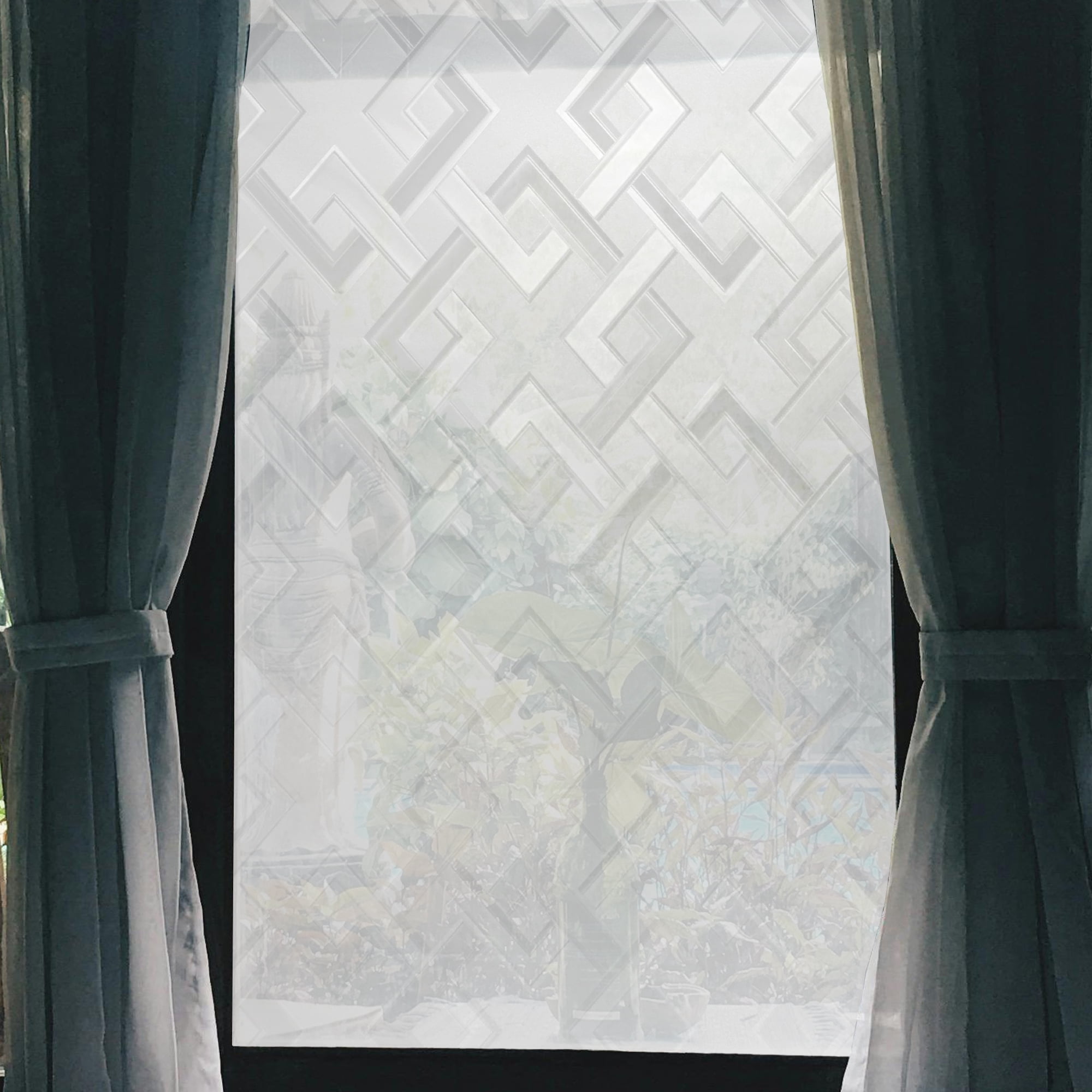 Unique Bargains Diamond Pattern Window Privacy Film Self-adhesive Glass ...