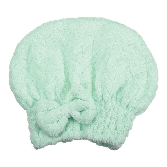 Unique Bargains Diamond Shape Hair Drying Towel Dry Cap Quick Drying Lightweight Green