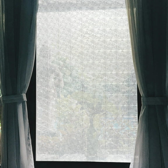 Unique Bargains Diamonds Pattern Window Privacy Film No Glue Glass Window Sticker for Home 118.11"L x 17.72"W Clear