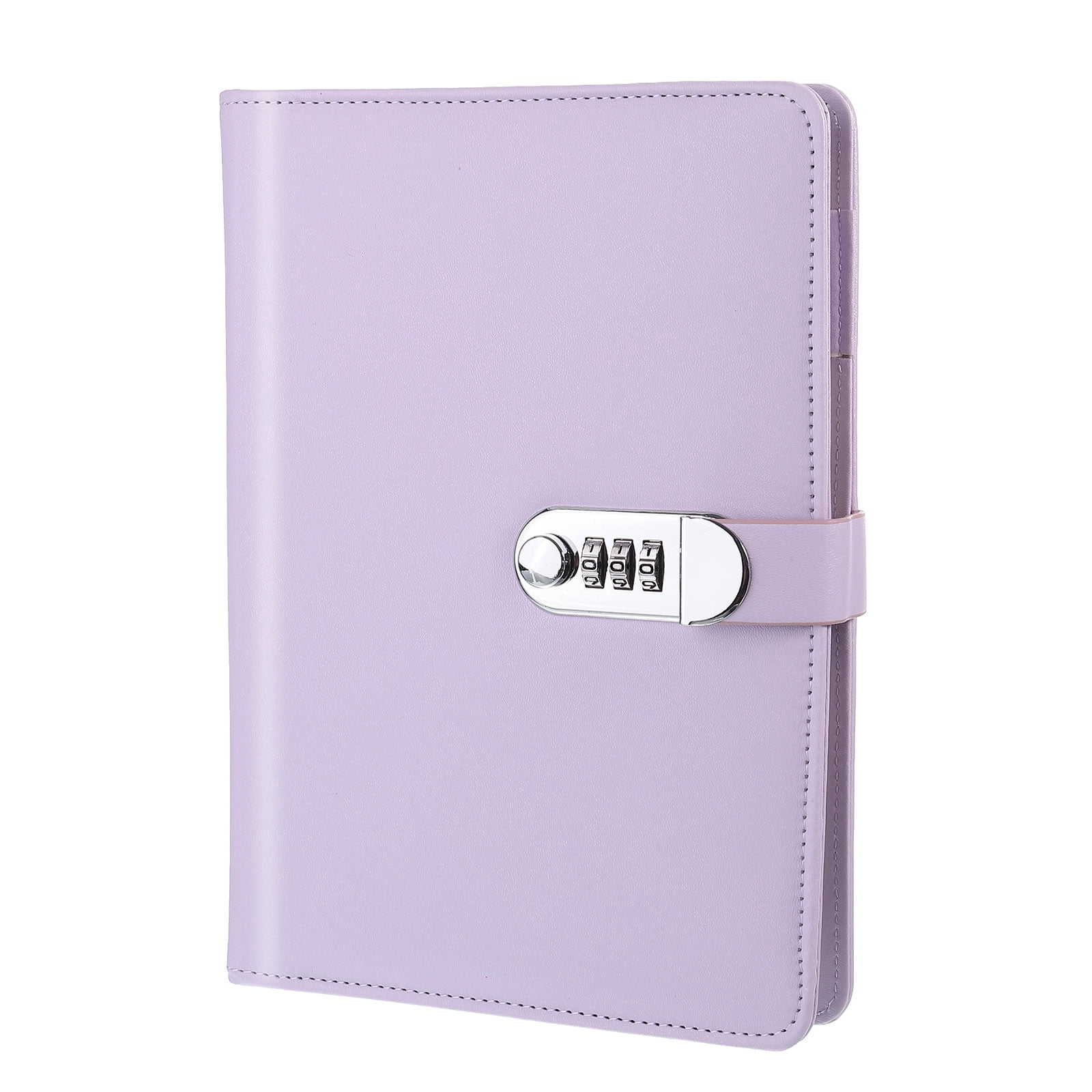 Unique Bargains Diary with Lock Journal Cute Notebook with Pen Card Slot A5 Purple