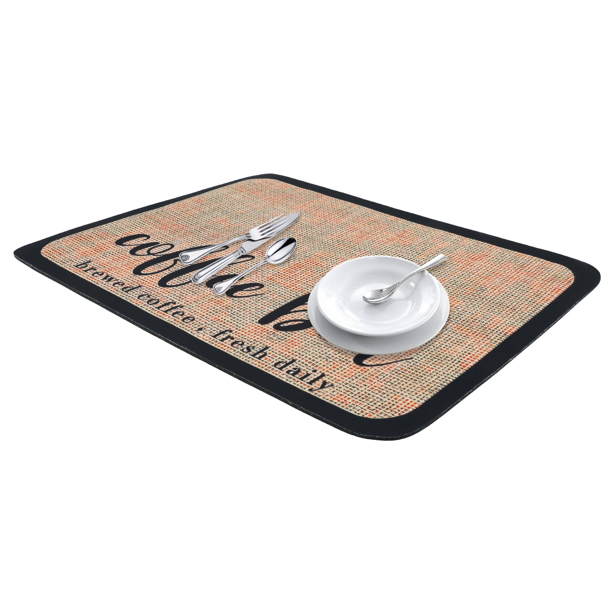Unique Bargains Diatomaceous Coffee Bar Mat Quick Dry Dish Drying Mats Khaki 19.7*15.7 in