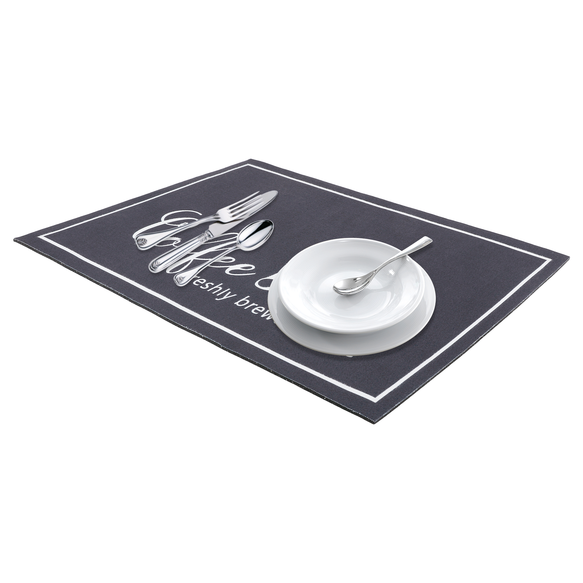 Unique Bargains Diatomaceous Quick Dry Coffee Mat for Kitchen Dark Gray 19.7*15.7 inch