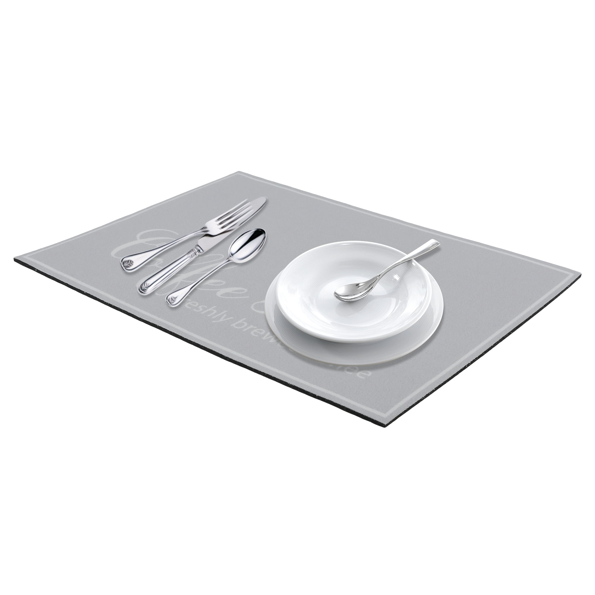Unique Bargains Diatomaceous Quick Dry Coffee Mat for Kitchen Light Gray 15.7*11.8 inch