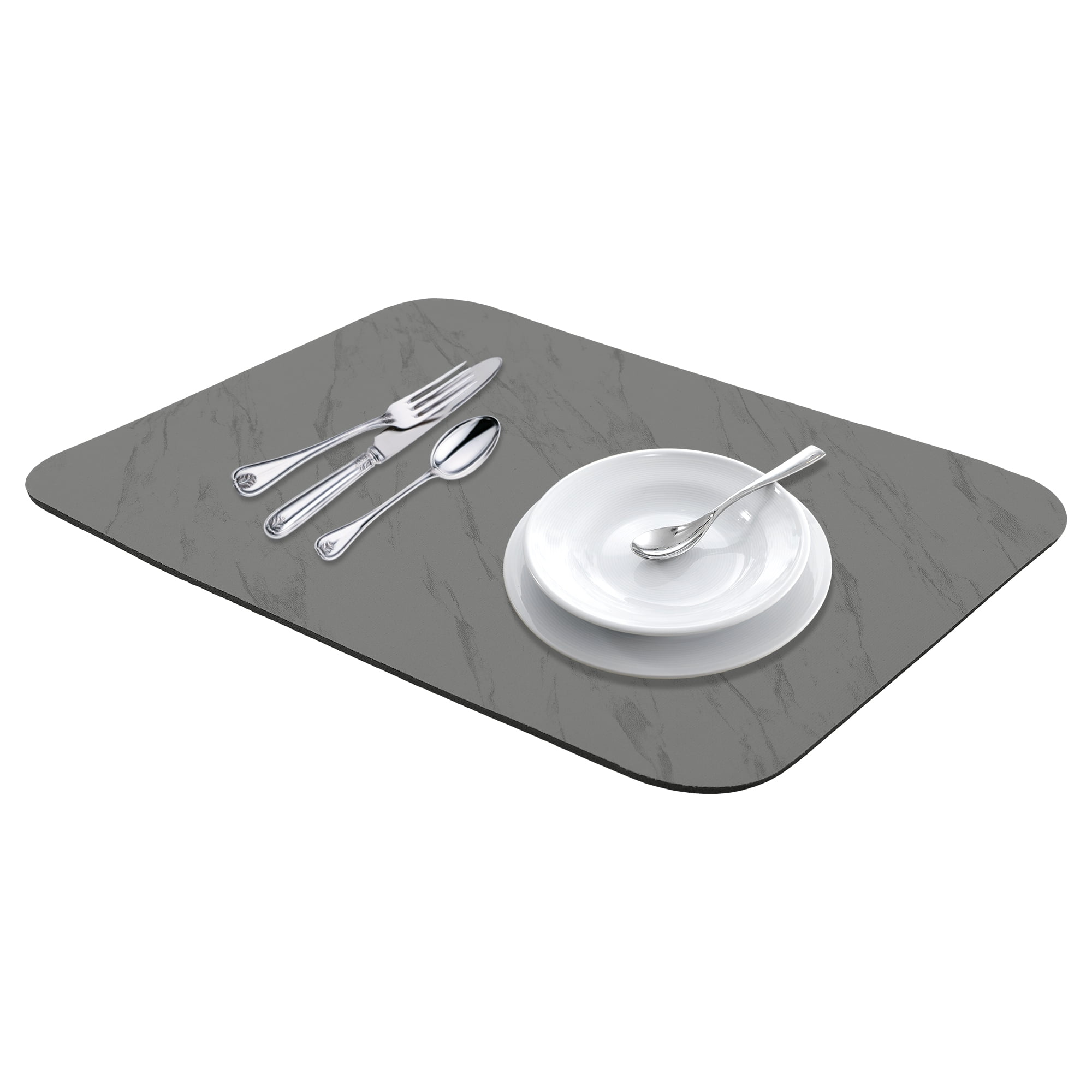 Unique Bargains Diatomaceous Stone Dish Drying Mat Dish Drying Mats Black 15.7*11.8 inch