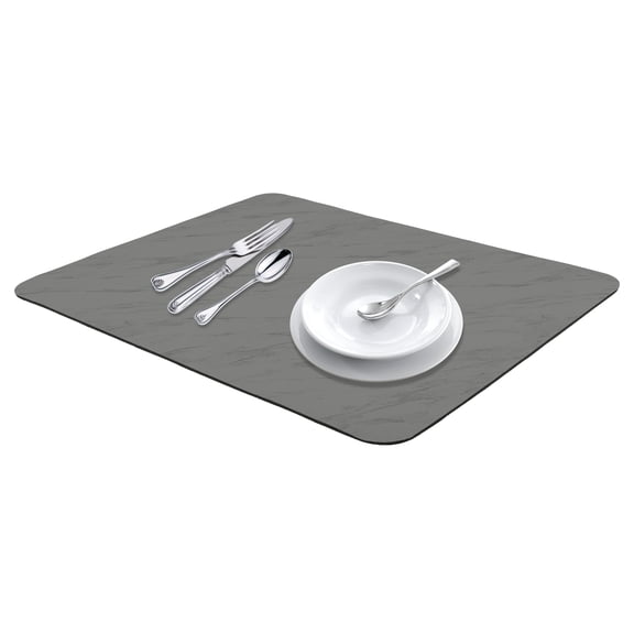 Unique Bargains Diatomaceous Stone Dish Drying Mat Dish Drying Mats Black 19.7*15.7 inch