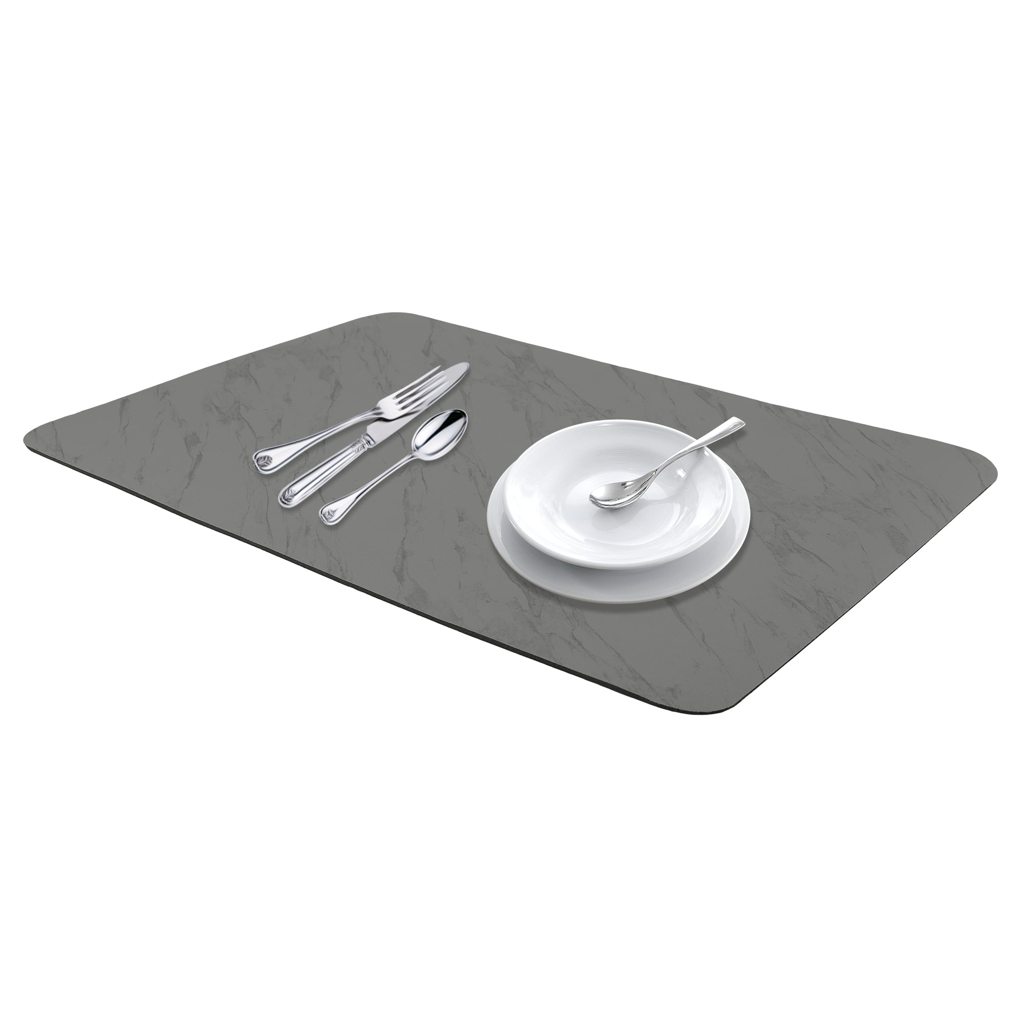 Unique Bargains Diatomaceous Stone Dish Drying Mat Dish Drying Mats Black 23.6*15.7 inch