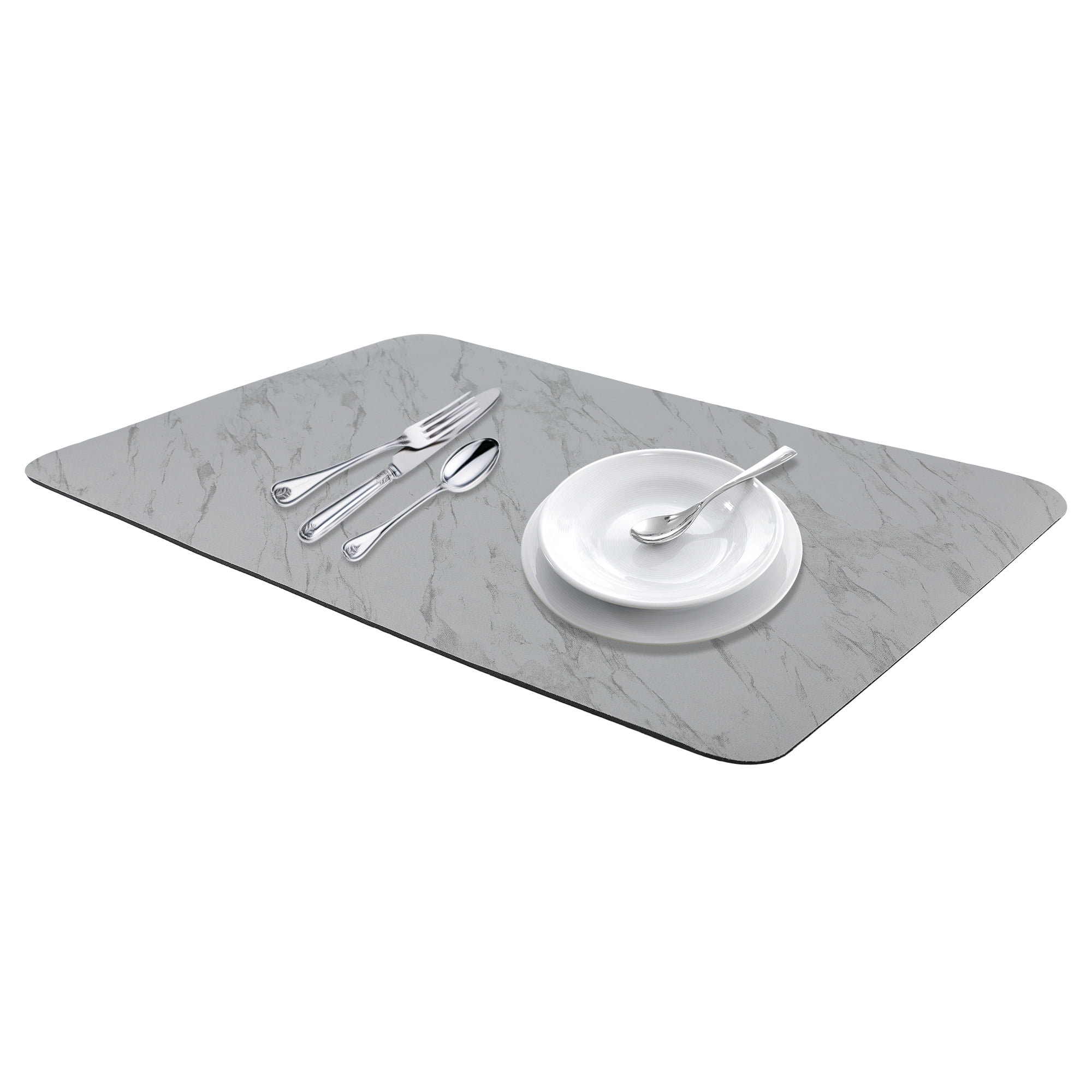 Unique Bargains Diatomaceous Stone Dish Drying Mat Dish Drying Mats Gray 23.6*15.7 inch