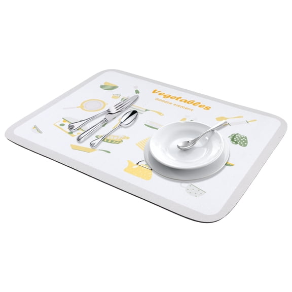 Unique Bargains Diatomaceous Stone Dish Drying Mat for Kitchen Beige 15.7*11.8 inch