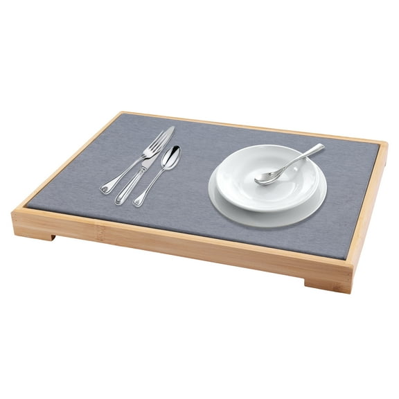 Unique Bargains Diatomaceous Stone Dish Drying Mat with Dish Drying Rack Dark Gray