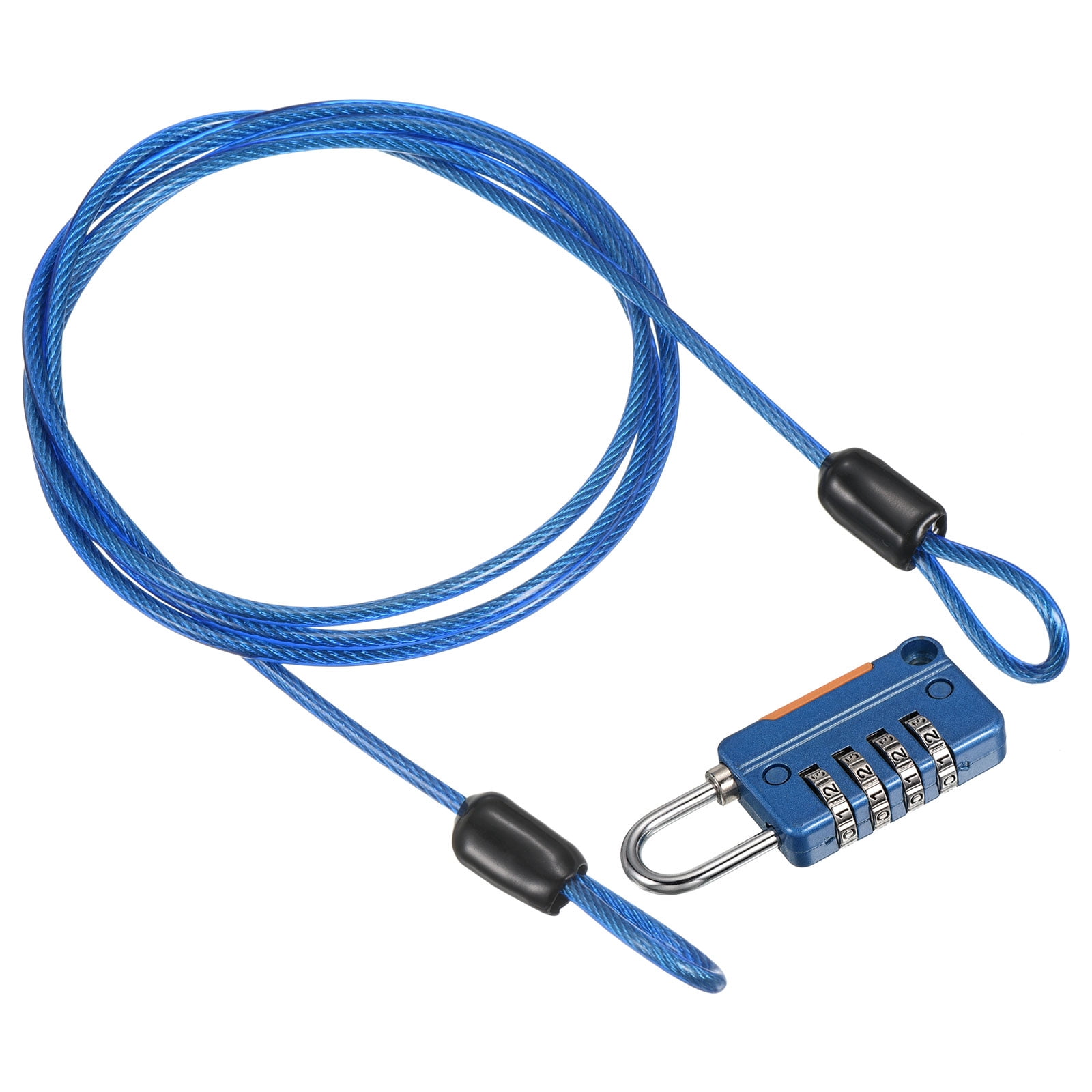Unique Bargains Digit Combination Lock with Security Cable Blue 1m