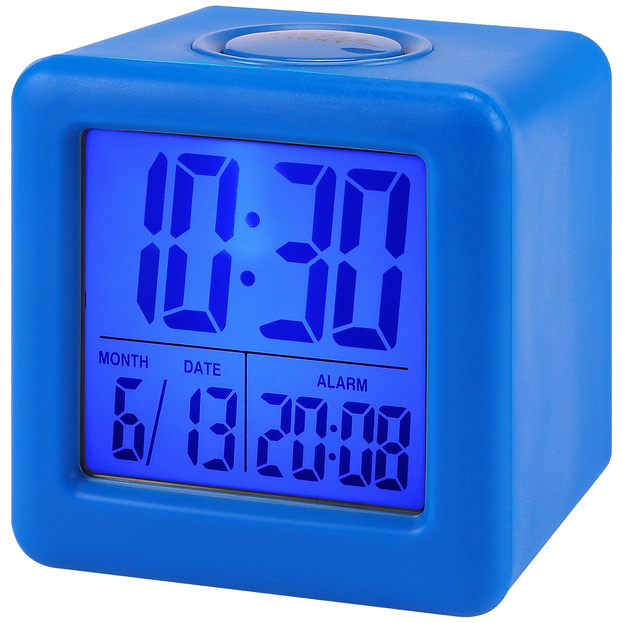 Unique Bargains Digital Alarm Clock Ascending Sound Snooze Blue 3.1"L x 2.6"W x 3.1"H