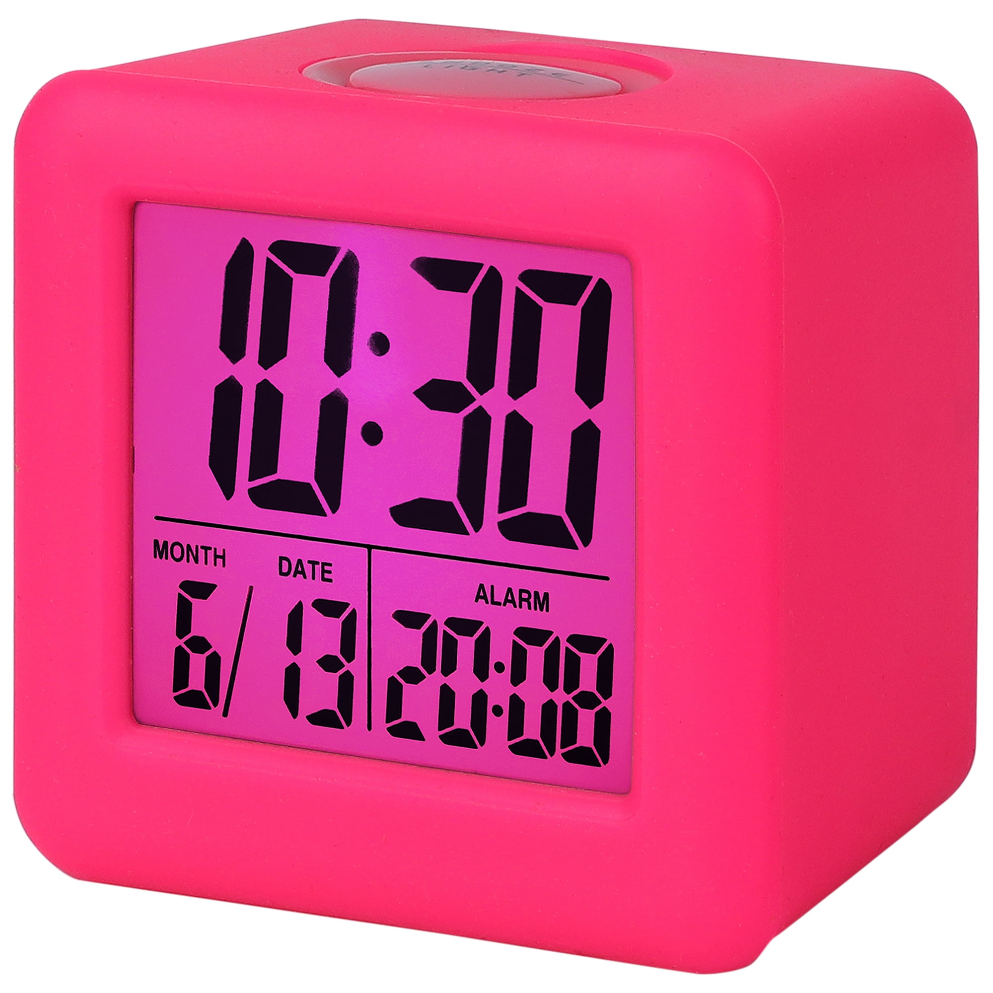 Unique Bargains Digital Alarm Clock Ascending Sound Snooze Rose Red 3.1"L x 2.6"W x 3.1"H