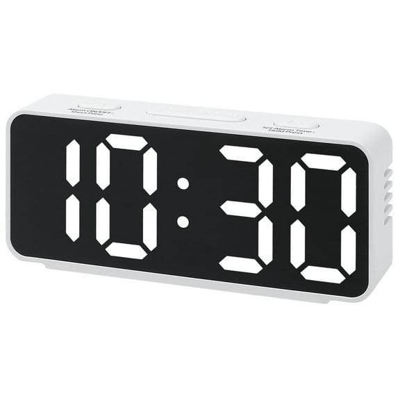 Unique Bargains Digital Alarm Clock for Bedroom Dorm White 5.1"L x 1.0"W x 2.2"H