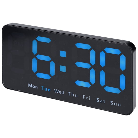 Unique Bargains Digital Dual Alarm Clock Dimmable Wall Clocks Blue