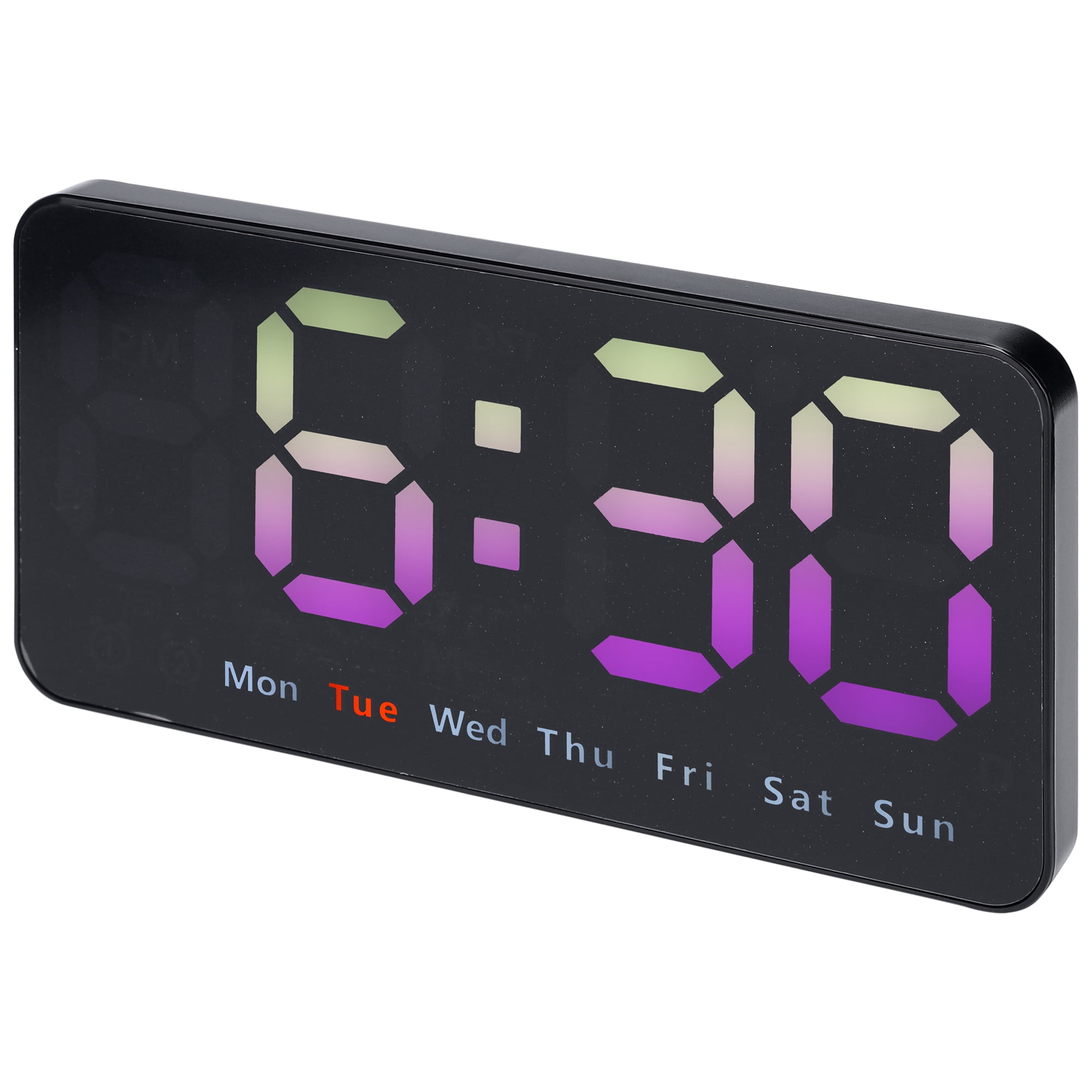 Unique Bargains Digital Dual Alarm Clock Dimmable Wall Clocks Pink
