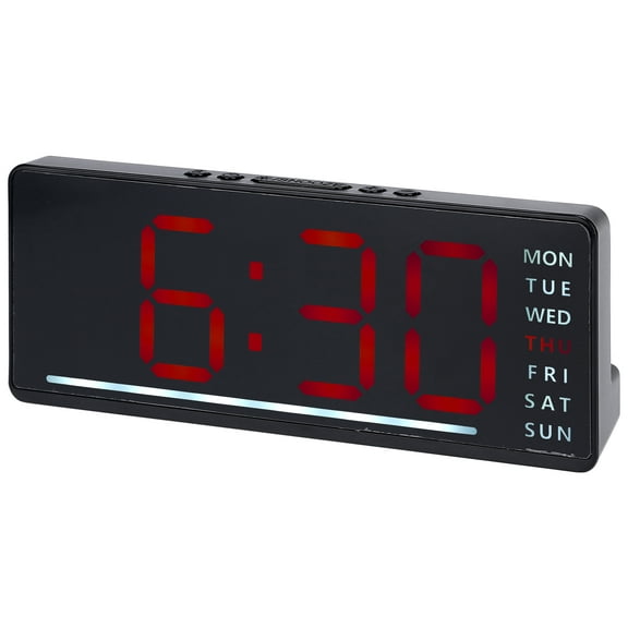 Unique Bargains Digital Dual Alarm Clock for Bedroom Red