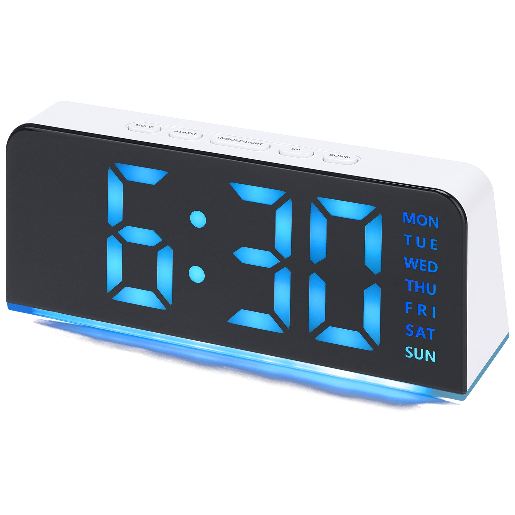 Unique Bargains Dimmable Dual Alarm Clock for Nightstand 6.3" x 1.6" x 2.6"