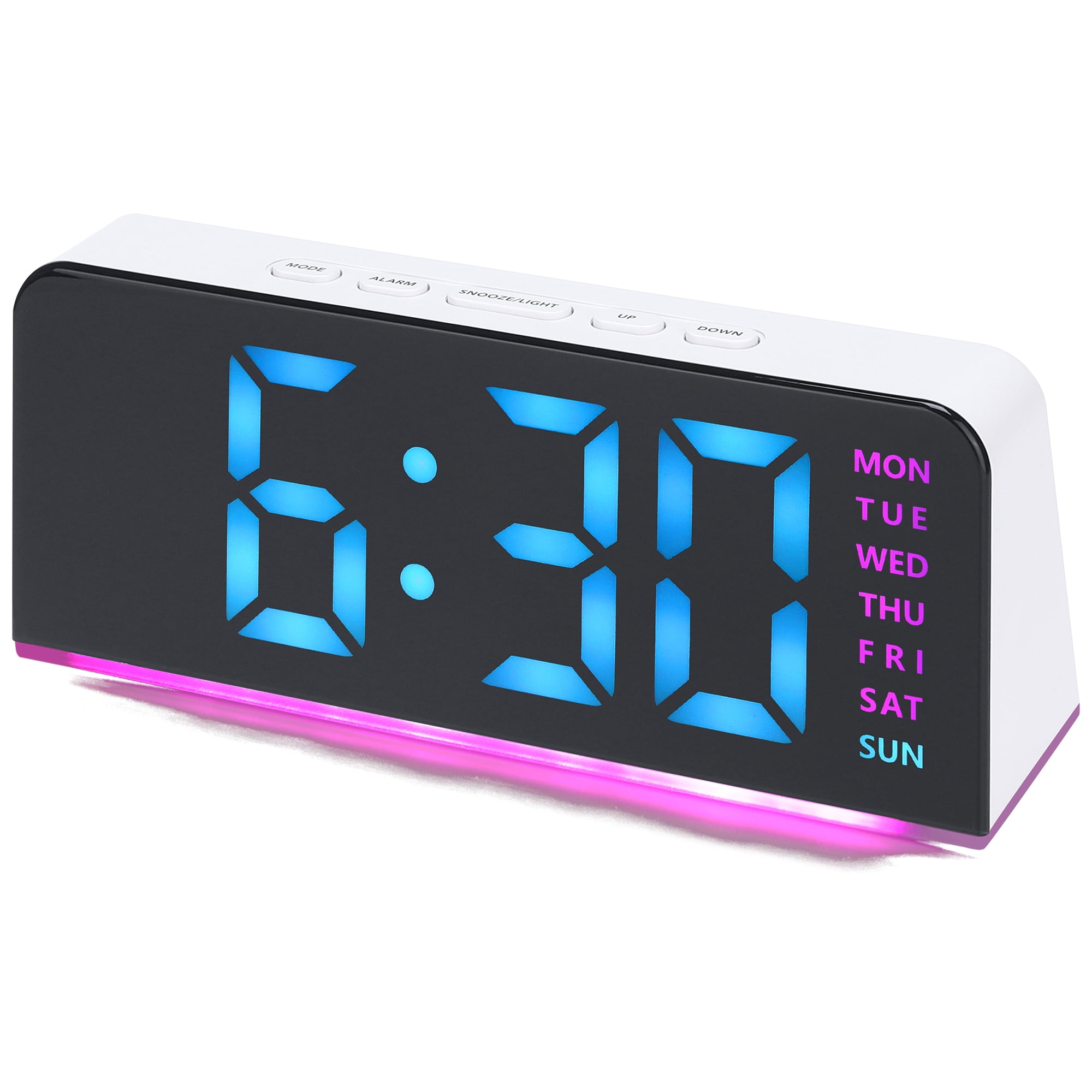 Unique Bargains Dimmable Dual Alarm Clock for Bedside and Nightstand 6.3" x1.6" x2.6"