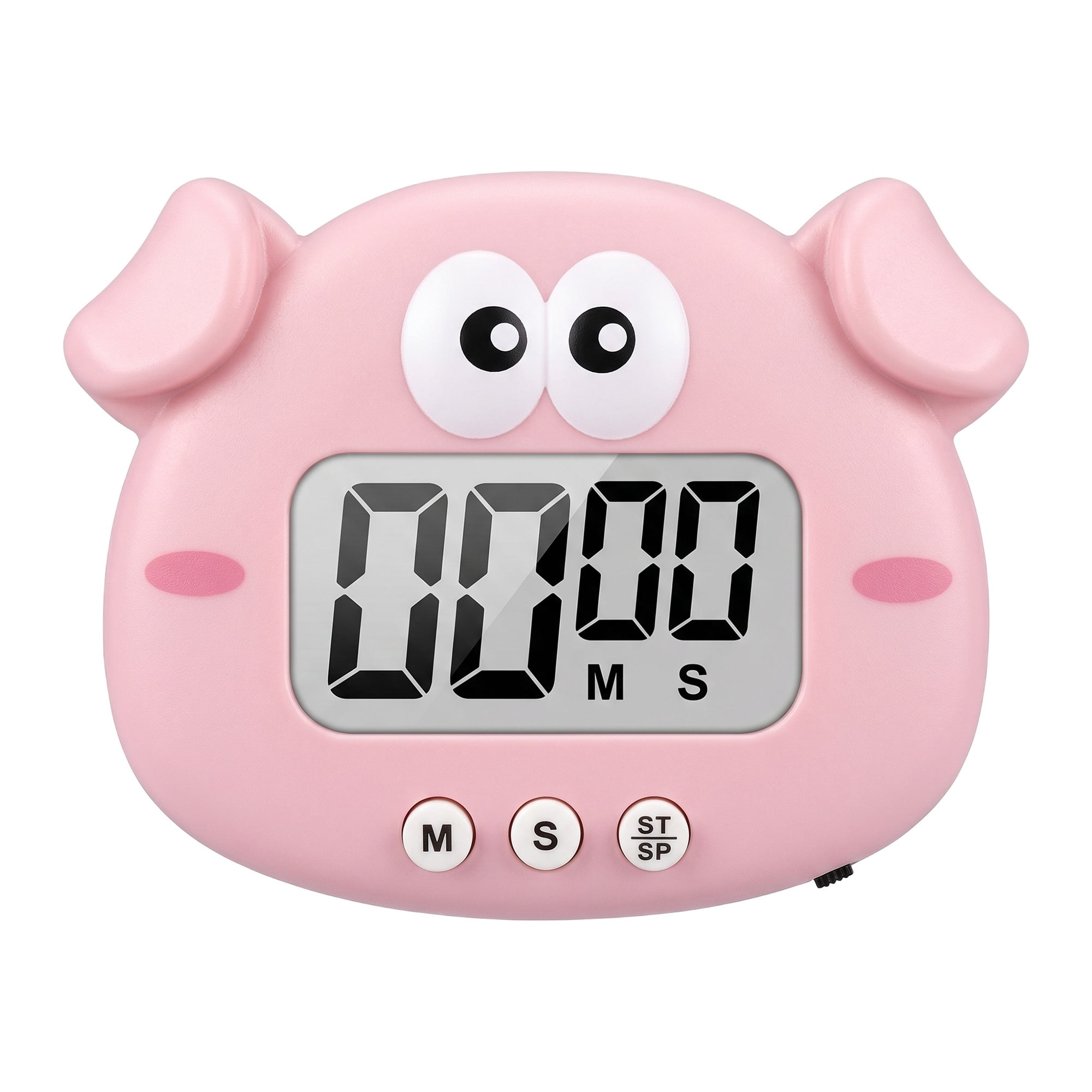 Unique Bargains Digital Kitchen Timer with Loud Alarm and Magnetic Backing Pink Pig