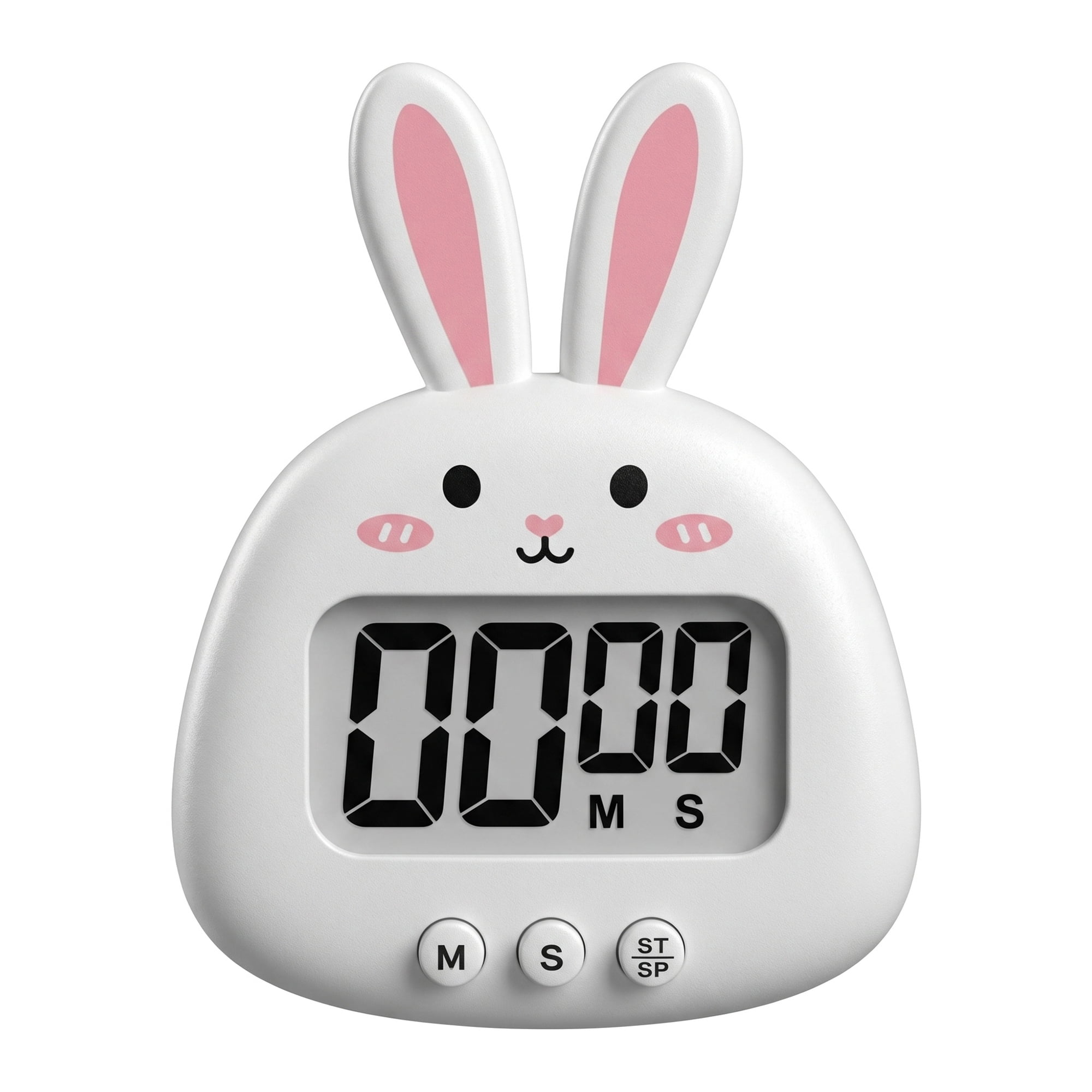 Unique Bargains Digital Kitchen Timer with Loud Alarm and Magnetic Backing White Rabbit
