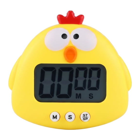 Unique Bargains Digital Kitchen Timer with Loud Alarm and Magnetic Backing Yellow Chick