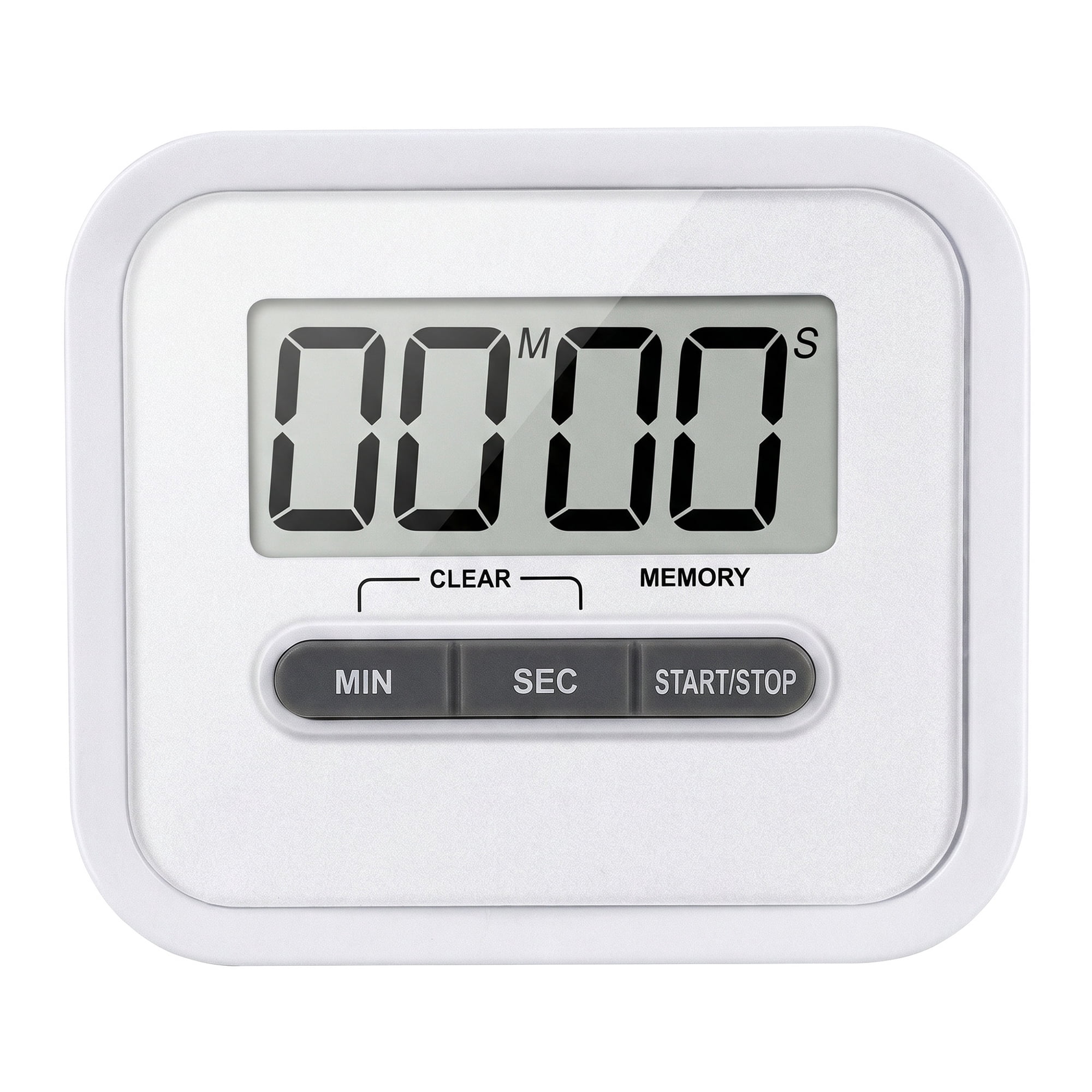 Unique Bargains Digital Loud Alarm Magnetic Backing Home Timer White