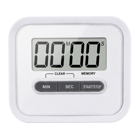 Unique Bargains Digital Loud Alarm Magnetic Backing Home Timer White