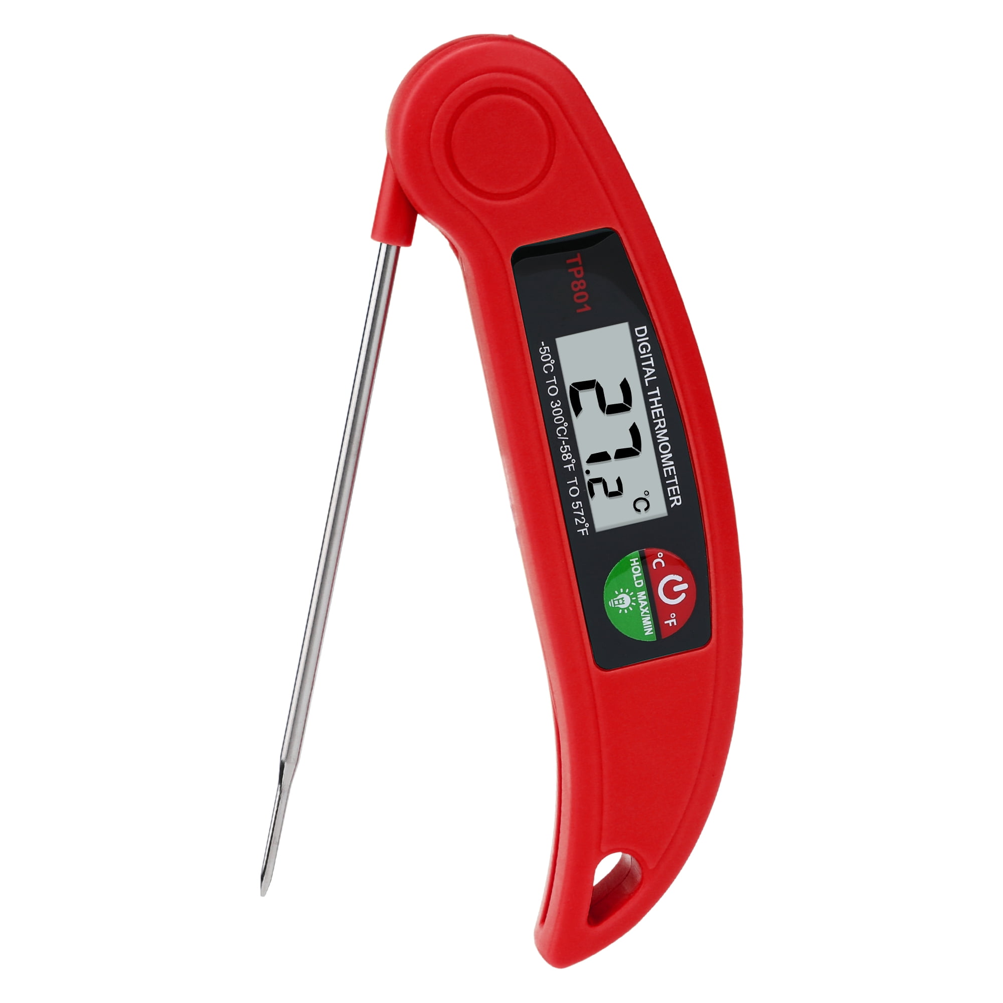 Unique Bargains Digital Meat Instant Read Food Thermometer Black/Red
