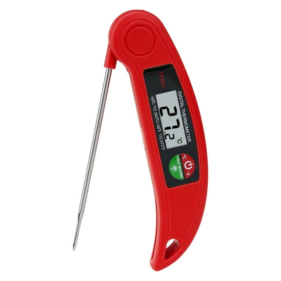 Unique Bargains Digital Meat Instant Read Food Thermometer Black/Red