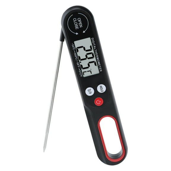 Unique Bargains Digital Meat Thermometer Instant Read Cooking Thermometer Black 10.7 Inch