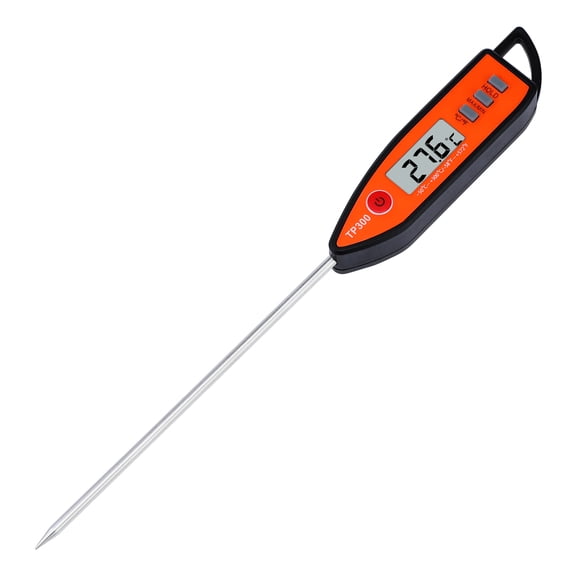 Unique Bargains Digital Meat Thermometer Instant Read Cooking Thermometer Black/Orange
