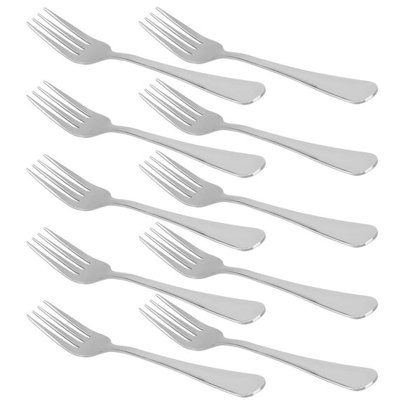 Unique Bargains Dinner Forks Set of 10 Stainless Steel Forks 7.5 Inches Length